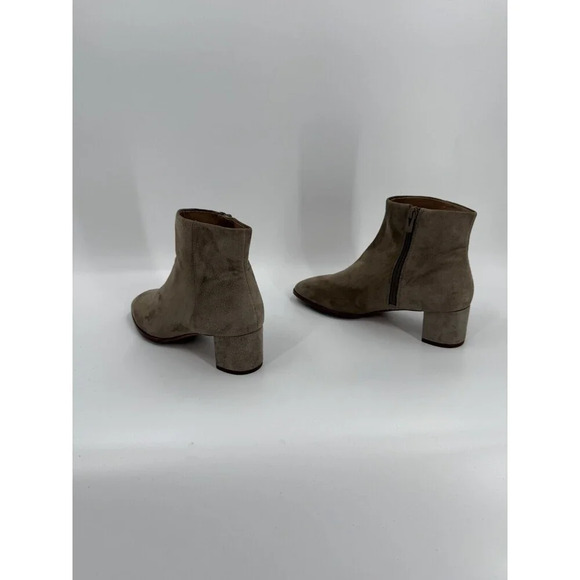 Via Spiga Side Zip Suede Tan Bootie US 7 M EUR 37 Block Heel Easy Wear - Picture 5 of 10